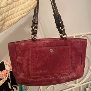 Coach Chelsea Handbag Shoulder Bag Hobo Purse Leather Burgundy G0751-F10892
